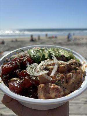 Shoyu and Spicy Ahi Bowl!!!! BOMBBBBB