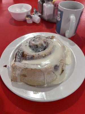 Cinnamon roll, and senior breakfast.  Awesome food and service.