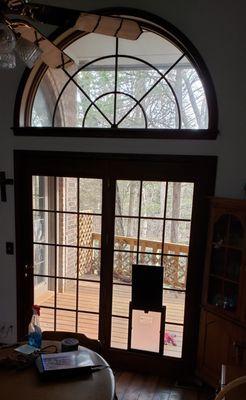 French Patio Doors with dog door installed.