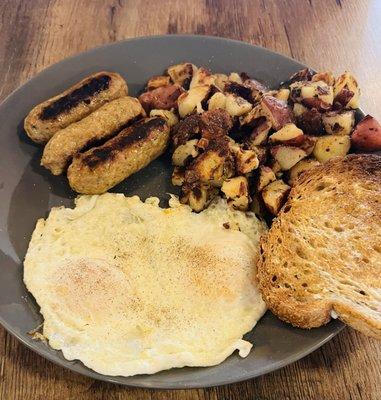 Sausage, eggs and potatoes