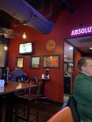 Wildwood Pub:The bar area to the side seating & 2 extra dining rooms