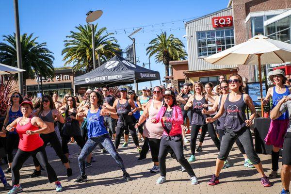 Leading classes at Bay Street in October, raising funds to support women with cancer (www.dancingsavedmylife.org)