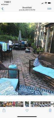 Pool/patio with fence in background