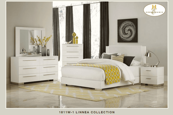 Ultra-contemporary in design and scale, the Linnea Collection will add modern flair to your bedroom. Finished in high-gloss white,.