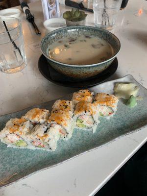 California Roll and Tom kha