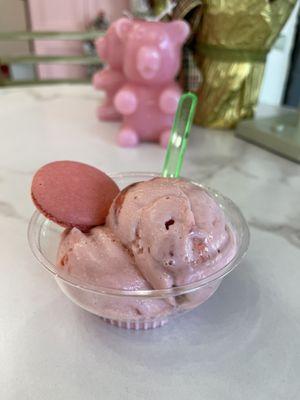 Strawberry swirl gelato