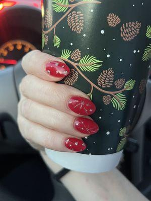 Rose did an awesome job on my Christmas nails!