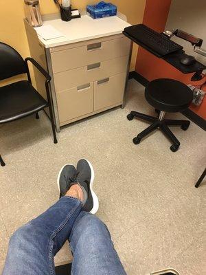 Waiting for the BEST DR EVER and his nurse! Dr. Prete and Brandon take care of me!