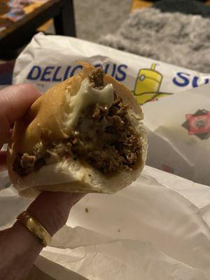 Steak and cheese with extra cheese