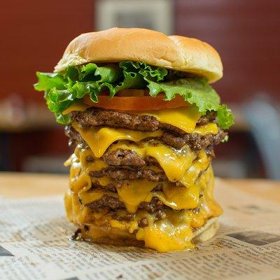 Can you eat this 9 patty burger in under 20 minutes?