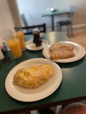 Philly Cheesesteaks omelette and French Toast was delicious ‼