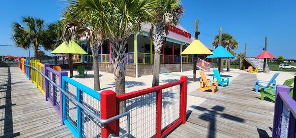 Sand Play Area for the kids with tiki huts and fountains