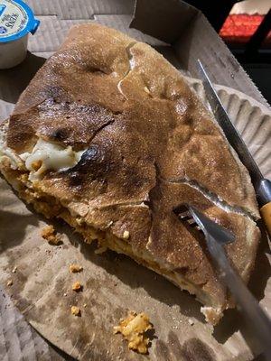 The calzone received yesterday