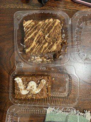 Coffee cake and pumpkin bar