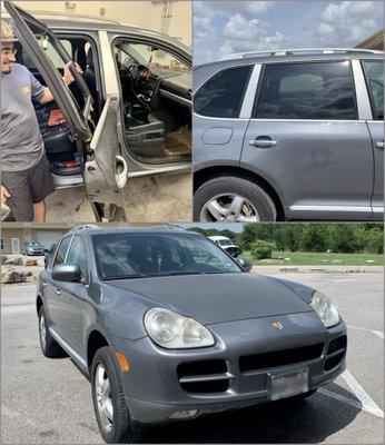 Had to remove the skin just to replace the door glass on this Porsche Cayenne.