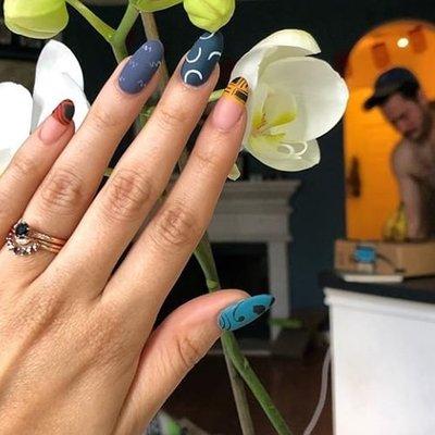 Abstract Hand Painted Nail Art