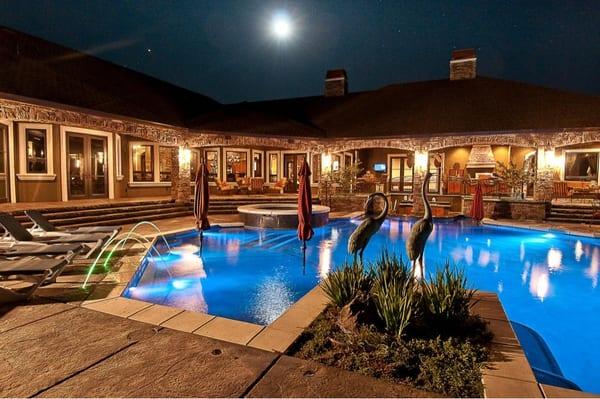 Pools take on a completely different look at nighttime!