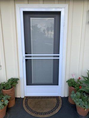 Installed custom screen door - all sizes available! call us today for a free estimate!