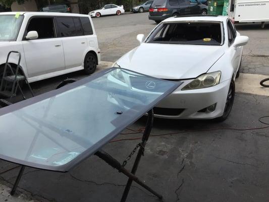 2008 Lexus IS250 - New windshield ready for installation! 2005 Scion XB all done with its new windshield too!