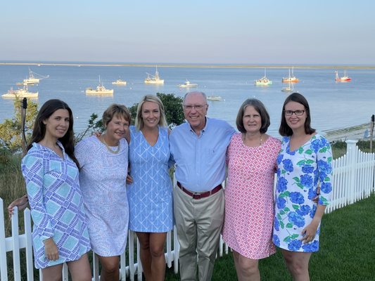 We all are wearing one of their dresses (except the pink)