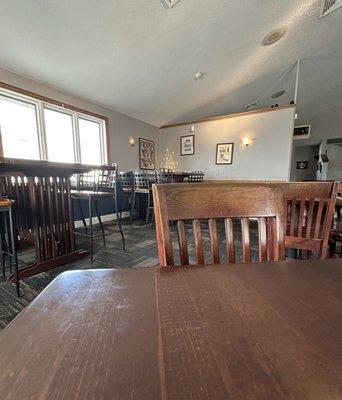 Upstairs dining area