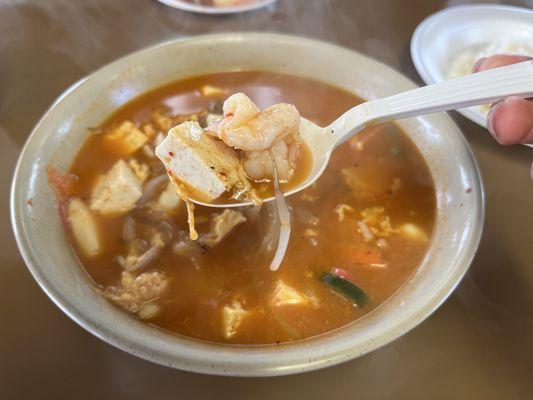 asked to skip the noodles in the jjamppong, and they added tofu and some glass noodles instead!