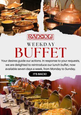 Weekdays Lunch Buffet is Back!!!