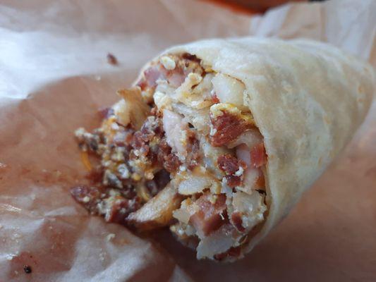 Double meat breakfast burrito