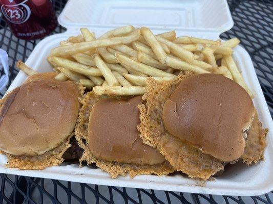 Butter Burger Sliders and fries