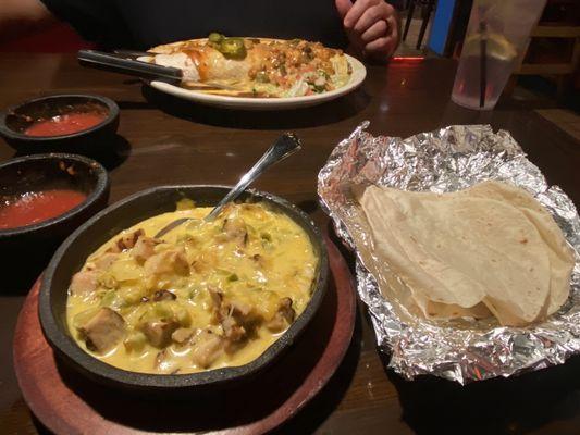 We were pleased! Wet burrito, chicken fajita.