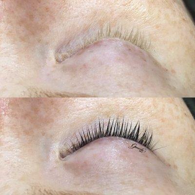 What an amazing result from this lash tint! Top picture is before bottom picture is after.