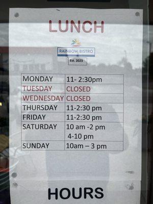 Lunch hours.