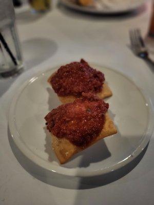 Toasted beef ravioli