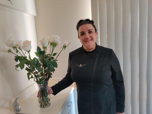 Celebrating Dina's 11 year anniversary at the office. Thank you beautiful!