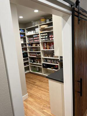 Larger pantry replaced an extra unnecessary staircase