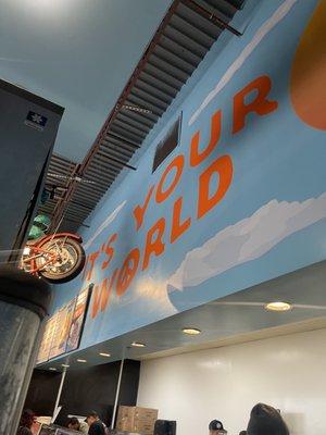 Mural above the ordering line/station