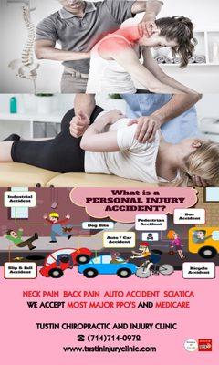 Tustin Chiropractic and Injury Clinic. We specialize in neck pain, back pain, and auto injury treatment.