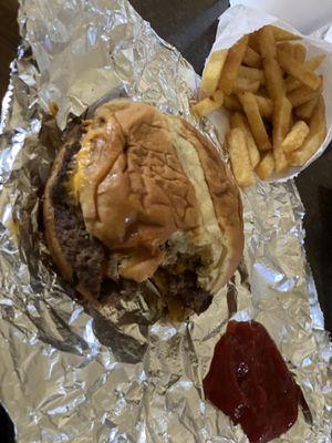 Double cheeseburger and fries!