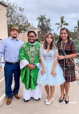 My Andia's Quince Blessing with Father Jay :)