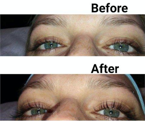 Lash Lift & Tint before and after