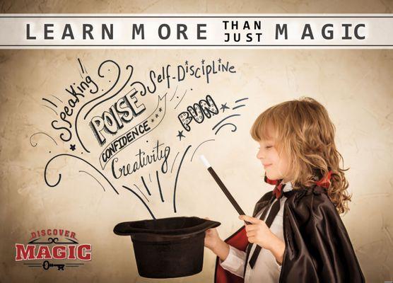 Learn more than just Magic. Learn speaking, poise, self-discipline, creativity, confidence, and FUN!