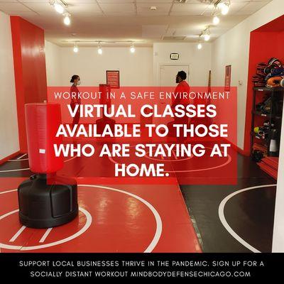 We also have virtual classes for those who are not comfortable coming into the studio yet.