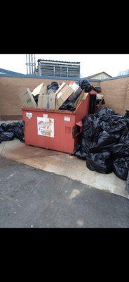 Scheduled pick up on Mon , Wed and Fri. Trash not picked up for a week. All trash not in receptacle was left