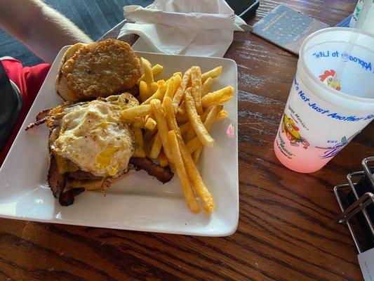 Breakfast of Champions Booga with lemonade (it is pink!)