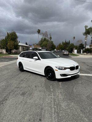 BMW 328d received a 3 step paint correction and 2 year ceramic coating protection