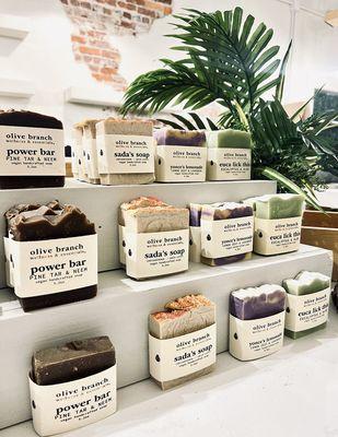 Our soap garden has an assortment of handcrafted goodies