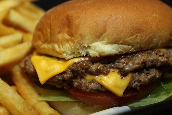 Double Cheeseburger made from 100% fresh ground beef