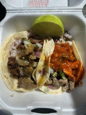 Tripas & Asada Tacos.  They were good.  I almost went back in for a couple more.