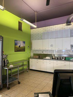 Part of the colorful & clean interior of Undercover Eggplant