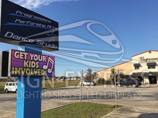 Full Color LED Sign with Business Sign Installed in Spring, TX